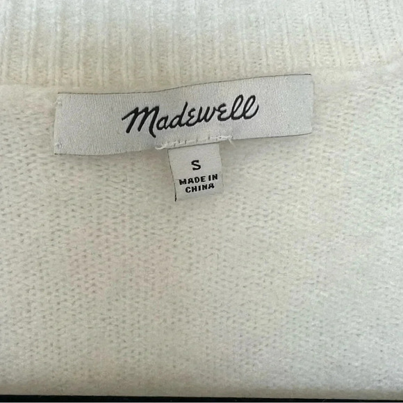Madewell Wrap Front Merino Wool Alpaca Blend Sweater Cream Size S - Picture 5 of 7